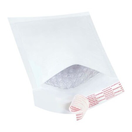 The Packaging Wholesalers Self Seal Bubble Mailers, #000, 4inW x 8inL, White, 500/Pack ENVB851WSS